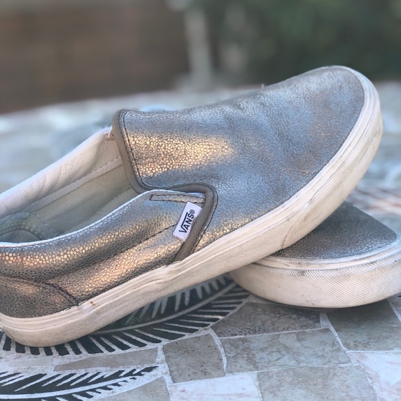 Gold sparkly vans. Size 8.5 - Picture 4 of 5